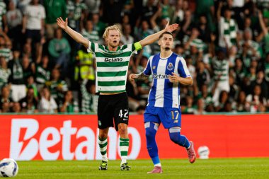 Morten Hjulmand, Liga Portekiz maçında Sporting CP ve FC Porto takımları arasında görüldü (Maciej Rogowski / Ball Raw Images)