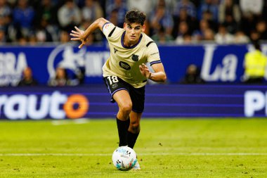 Gerard Martin seen during LaLiga EA SPORTS game between teams of Real Oviedo  and FC Barcelona at Carlos Tartiere Stadium (Maciej Rogowski/Ball Raw Images)