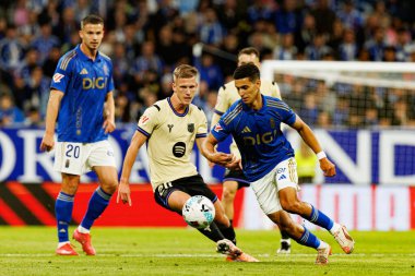 Dani Olmo and Ilyas Chaira seen during LaLiga EA SPORTS game between teams of Real Oviedo  and FC Barcelona at Carlos Tartiere Stadium (Maciej Rogowski/Ball Raw Images)