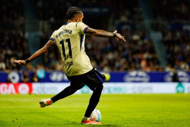 Raphinha seen during LaLiga EA SPORTS game between teams of Real Oviedo  and FC Barcelona at Carlos Tartiere Stadium (Maciej Rogowski/Ball Raw Images)