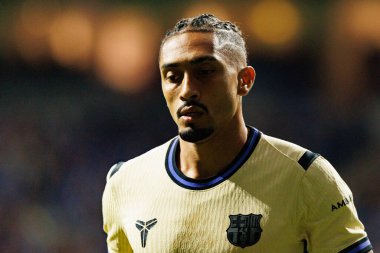 Raphinha seen during LaLiga EA SPORTS game between teams of Real Oviedo  and FC Barcelona at Carlos Tartiere Stadium (Maciej Rogowski/Ball Raw Images)