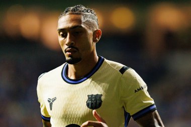 Raphinha seen during LaLiga EA SPORTS game between teams of Real Oviedo  and FC Barcelona at Carlos Tartiere Stadium (Maciej Rogowski/Ball Raw Images)