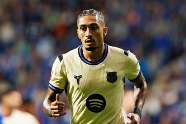 Raphinha seen during LaLiga EA SPORTS game between teams of Real Oviedo  and FC Barcelona at Carlos Tartiere Stadium (Maciej Rogowski/Ball Raw Images)