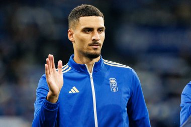 David Carmo seen during LaLiga EA SPORTS game between teams of Real Oviedo  and FC Barcelona at Carlos Tartiere Stadium (Maciej Rogowski/Ball Raw Images)