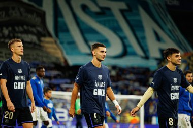 Dani Olmo, Ferran Torres and Pedri seen during LaLiga EA SPORTS game between teams of Real Oviedo  and FC Barcelona at Carlos Tartiere Stadium (Maciej Rogowski/Ball Raw Images)