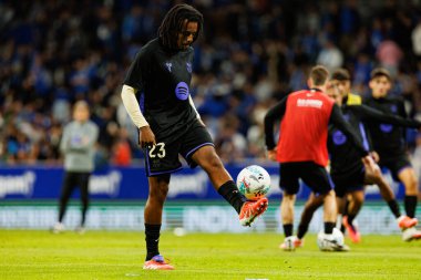 Jules Kounde seen during LaLiga EA SPORTS game between teams of Real Oviedo  and FC Barcelona at Carlos Tartiere Stadium (Maciej Rogowski/Ball Raw Images)