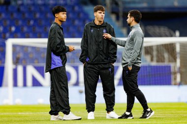 Dro Fernandez and Jofre Torrents seen during LaLiga EA SPORTS game between teams of Real Oviedo  and FC Barcelona at Carlos Tartiere Stadium (Maciej Rogowski/Ball Raw Images)