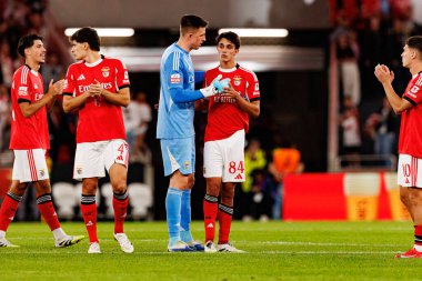 Anatoliy Trubin and Joao Rego seen during Liga Portugal game between SL Benfica and Gil Vicente FC (Ball Raw Images/ Maciej Rogowski)