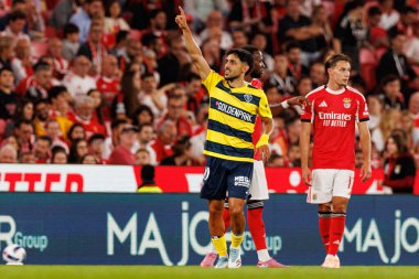 Luis Esteves seen celebrating after scoring goal during Liga Portugal game between SL Benfica and Gil Vicente FC (Ball Raw Images/ Maciej Rogowski)
