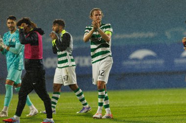 Morten Hjulmand seen during Liga Portugal game between teams of GD Estoril Praia and Sporting CP at Estadio Antonio Coimbra da Mota (Maciej Rogowski/Ball Raw Images)