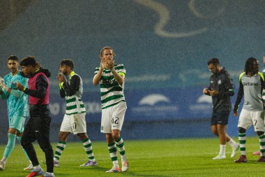 Morten Hjulmand seen during Liga Portugal game between teams of GD Estoril Praia and Sporting CP at Estadio Antonio Coimbra da Mota (Maciej Rogowski/Ball Raw Images)