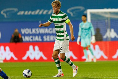 Morten Hjulmand seen during Liga Portugal game between teams of GD Estoril Praia and Sporting CP at Estadio Antonio Coimbra da Mota (Maciej Rogowski/Ball Raw Images)