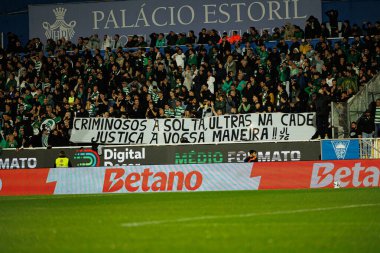 Fans of Sporting seen during Liga Portugal game between teams of GD Estoril Praia and Sporting CP at Estadio Antonio Coimbra da Mota (Maciej Rogowski/Ball Raw Images)
