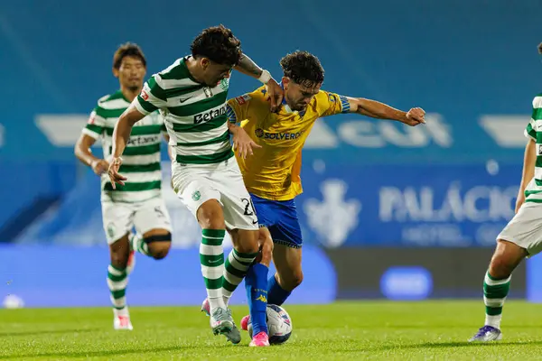 Maximiliano Araujo and Jordan Holsgrove seen during Liga Portugal game between teams of GD Estoril Praia and Sporting CP at Estadio Antonio Coimbra da Mota (Maciej Rogowski/Ball Raw Images)