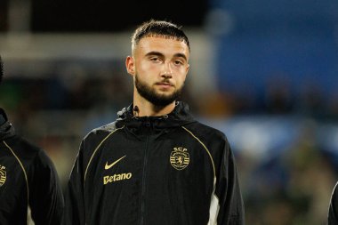 Zeno Debast seen during Liga Portugal game between teams of GD Estoril Praia and Sporting CP at Estadio Antonio Coimbra da Mota (Maciej Rogowski/Ball Raw Images)