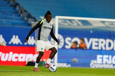 Geovany Quenda seen during Liga Portugal game between teams of GD Estoril Praia and Sporting CP at Estadio Antonio Coimbra da Mota (Maciej Rogowski/Ball Raw Images)