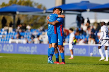 Sergi Gomez and Kaiky Naves  seen during Liga Portugal game between teams of FC Alverca and  Vitoria SC (Maciej Rogowski/Ball Raw Images)