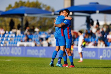 Sergi Gomez and Kaiky Naves  seen during Liga Portugal game between teams of FC Alverca and  Vitoria SC (Maciej Rogowski/Ball Raw Images)