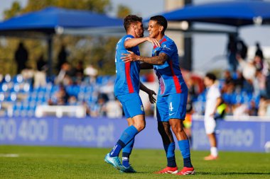 Sergi Gomez and Kaiky Naves  seen during Liga Portugal game between teams of FC Alverca and  Vitoria SC (Maciej Rogowski/Ball Raw Images)