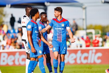 Players of both teams  seen during Liga Portugal game between teams of FC Alverca and  Vitoria SC (Maciej Rogowski/Ball Raw Images)