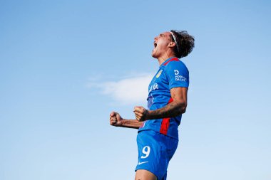 Marko Milovanovic Marezi  seen celebrating after scoring goal during Liga Portugal game between teams of FC Alverca and  Vitoria SC (Maciej Rogowski/Ball Raw Images)