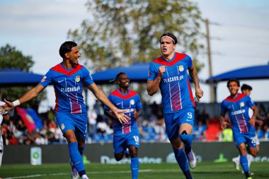 Marko Milovanovic Marezi  seen celebrating after scoring goal during Liga Portugal game between teams of FC Alverca and  Vitoria SC (Maciej Rogowski/Ball Raw Images)