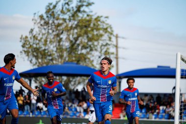 Marko Milovanovic Marezi  seen celebrating after scoring goal during Liga Portugal game between teams of FC Alverca and  Vitoria SC (Maciej Rogowski/Ball Raw Images)