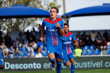 Marko Milovanovic Marezi  seen celebrating after scoring goal during Liga Portugal game between teams of FC Alverca and  Vitoria SC (Maciej Rogowski/Ball Raw Images)