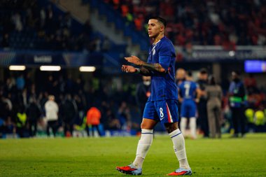 Enzo Fernandez seen during Champions League league phase game between Chelsea FC and  SL Benfica (Maciej Rogowski/ Ball Raw Images)