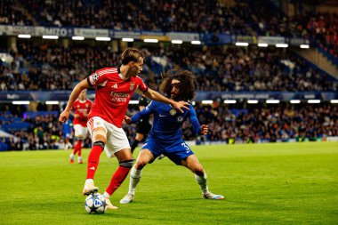 Amar Dedic  and Marc Cucurella seen during Champions League league phase game between Chelsea FC and  SL Benfica (Maciej Rogowski/ Ball Raw Images)
