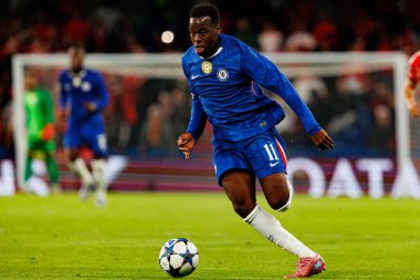 Jamie Gittens seen during Champions League league phase game between Chelsea FC and  SL Benfica (Maciej Rogowski/ Ball Raw Images)