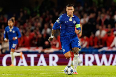 Enzo Fernandez seen during Champions League league phase game between Chelsea FC and  SL Benfica (Maciej Rogowski/ Ball Raw Images)