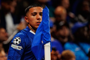 Enzo Fernandez seen during Champions League league phase game between Chelsea FC and  SL Benfica (Maciej Rogowski/ Ball Raw Images)