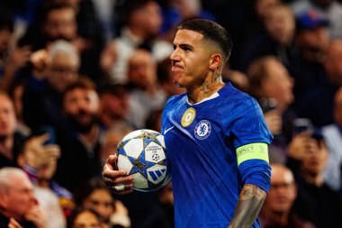 Enzo Fernandez seen during Champions League league phase game between Chelsea FC and  SL Benfica (Maciej Rogowski/ Ball Raw Images)