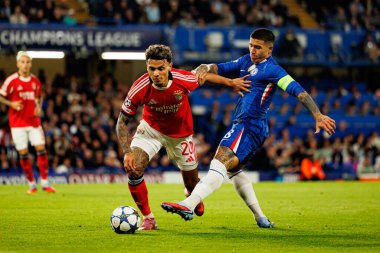 Richard Rios and Enzo Fernandez seen during Champions League league phase game between Chelsea FC and  SL Benfica (Maciej Rogowski/ Ball Raw Images)