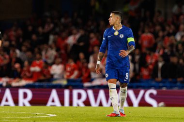 Enzo Fernandez seen during Champions League league phase game between Chelsea FC and  SL Benfica (Maciej Rogowski/ Ball Raw Images)
