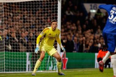 Anatoliy Trubin seen during Champions League league phase game between Chelsea FC and  SL Benfica (Maciej Rogowski/ Ball Raw Images)