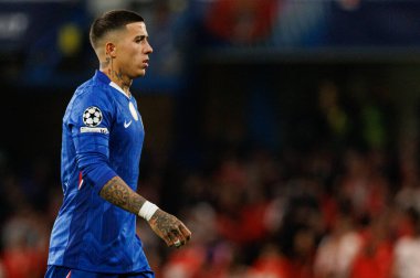 Enzo Fernandez seen during Champions League league phase game between Chelsea FC and  SL Benfica (Maciej Rogowski/ Ball Raw Images)