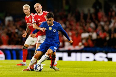 Fredrik Aursnes and Facundo Buonanotte seen during Champions League league phase game between Chelsea FC and  SL Benfica (Maciej Rogowski/ Ball Raw Images)
