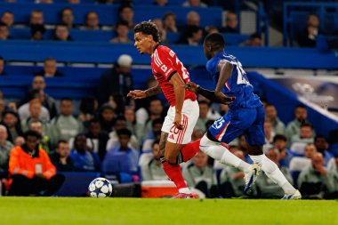Richard Rios and Moises Caicedo seen during Champions League league phase game between Chelsea FC and  SL Benfica (Maciej Rogowski/ Ball Raw Images)