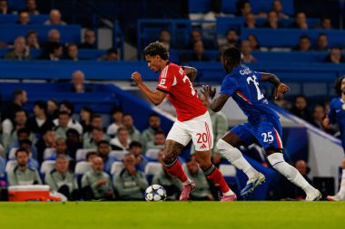 Richard Rios and Moises Caicedo seen during Champions League league phase game between Chelsea FC and  SL Benfica (Maciej Rogowski/ Ball Raw Images)