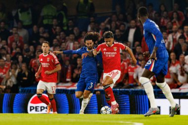 Marc Cucurella  and Richard Rios seen during Champions League league phase game between Chelsea FC and  SL Benfica (Maciej Rogowski/ Ball Raw Images)