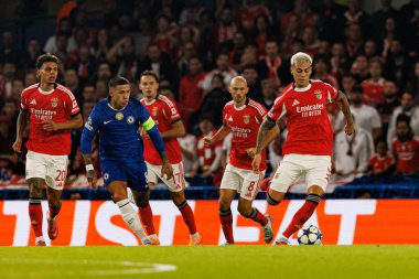Enzo Fernandez and Enzo Barrenechea seen during Champions League league phase game between Chelsea FC and  SL Benfica (Maciej Rogowski/ Ball Raw Images)