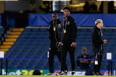 Tyrique George and Josh Acheampong seen during Champions League league phase game between Chelsea FC and  SL Benfica (Maciej Rogowski/ Ball Raw Images)