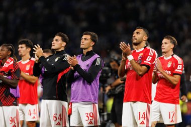 Goncalo OIiveira, Henrique Araujo and Vangelis Pavlidis seen during Liga Portugal game between teams of FC Porto and SL Benfica at Estadio do Dragao (Maciej Rogowski/Ball Raw Images)