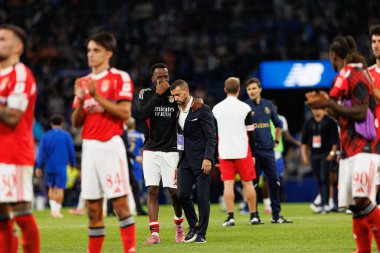 Dodi Lukebakio and Simao Sabrosa seen during Liga Portugal game between teams of FC Porto and SL Benfica at Estadio do Dragao (Maciej Rogowski/Ball Raw Images)