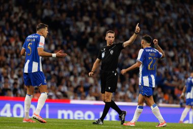 Jan Bednarek Miguel Nogueira and Alan Varela seen during Liga Portugal game between teams of FC Porto and SL Benfica at Estadio do Dragao (Maciej Rogowski/Ball Raw Images)