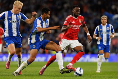 Victor Froholdt Alberto Costa Baio and Dodi Lukebakio seen during Liga Portugal game between teams of FC Porto and SL Benfica at Estadio do Dragao (Maciej Rogowski/Ball Raw Images)