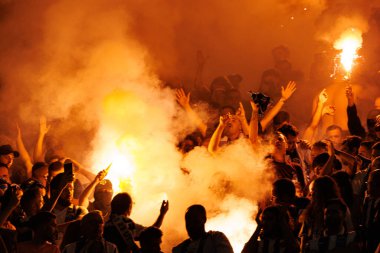 Fans of Porto with pyro seen during Liga Portugal game between teams of FC Porto and SL Benfica at Estadio do Dragao (Maciej Rogowski/Ball Raw Images)