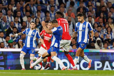 Jan Bednarek and Dodi Lukebakio seen during Liga Portugal game between teams of FC Porto and SL Benfica at Estadio do Dragao (Maciej Rogowski/Ball Raw Images)